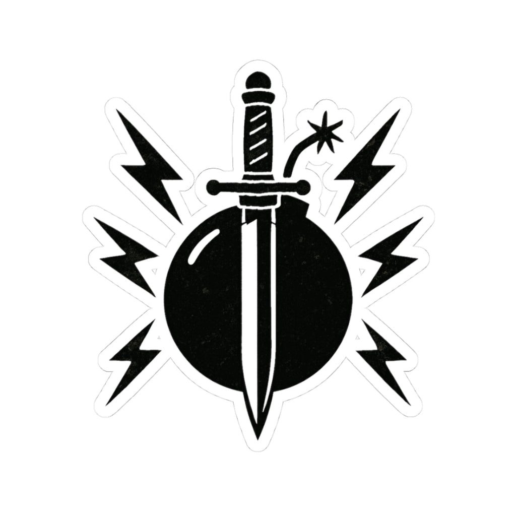 Dagger & Bomb Sticker — Retro Punk Lightning Laptop Decal - Disruptor Supply Co.