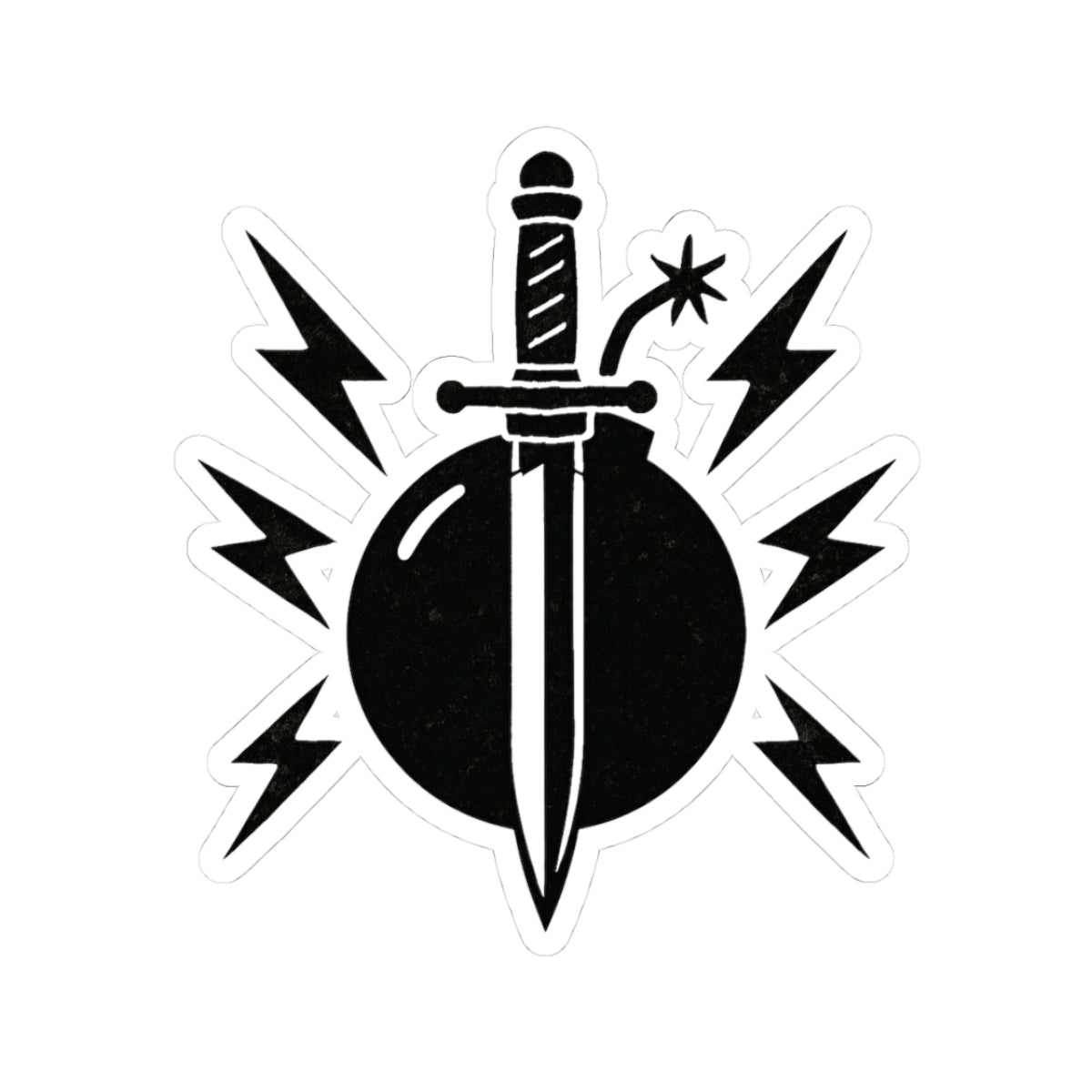 Dagger & Bomb Sticker — Retro Punk Lightning Laptop Decal - Disruptor Supply Co.