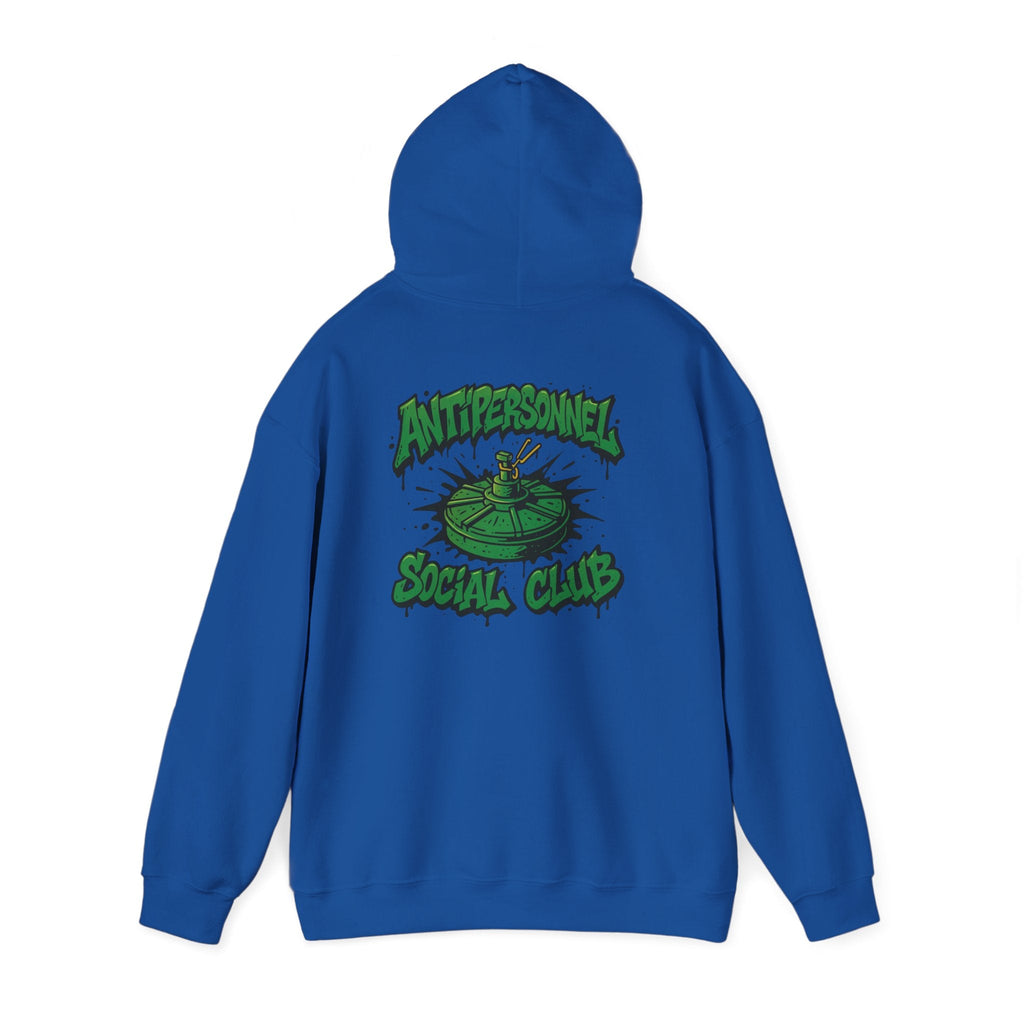 Disruptor Supply Co. Anti - Personnel Social Club Hoodie — Green Graphic Landmine Pullover - Disruptor Supply Co.