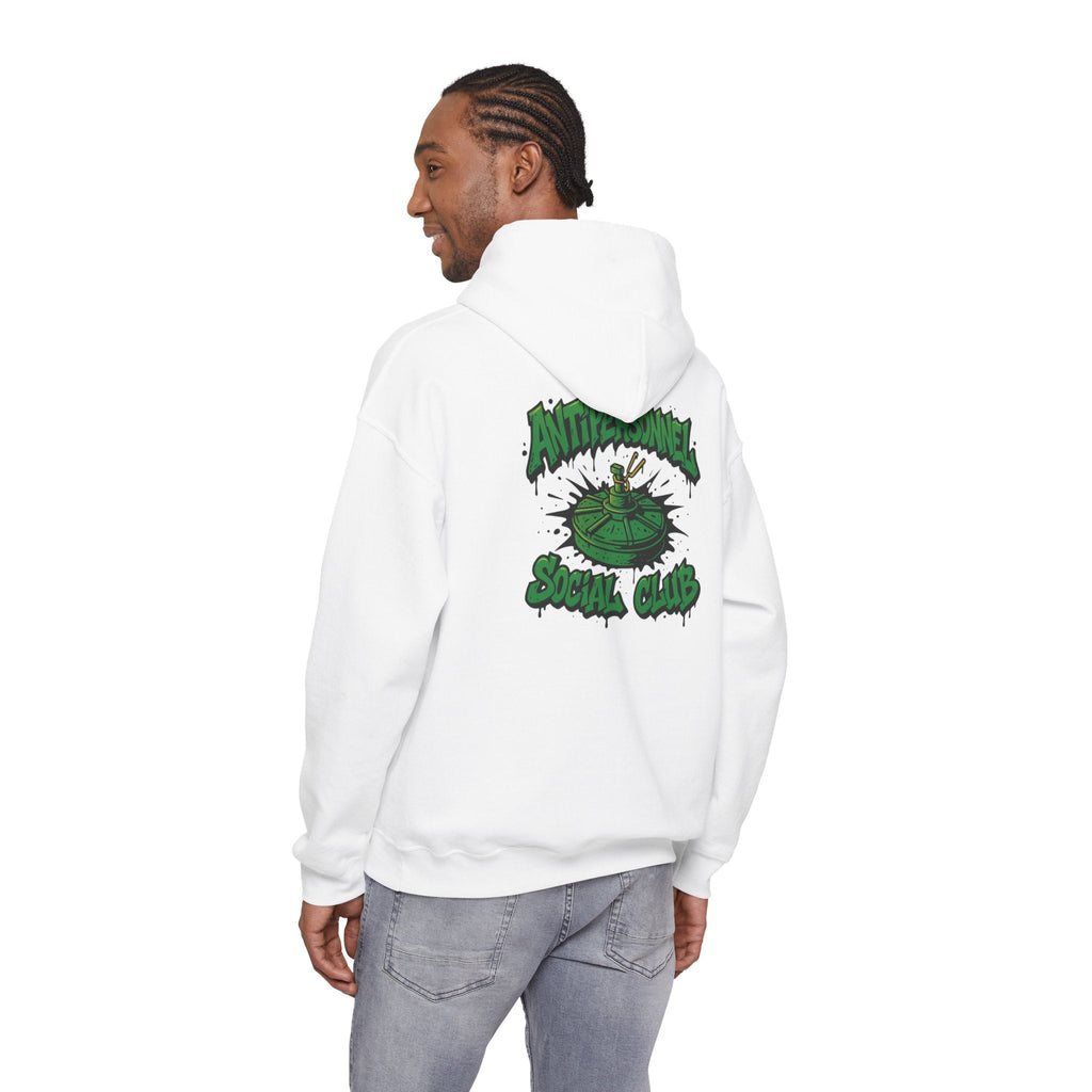 Disruptor Supply Co. Anti - Personnel Social Club Hoodie — Green Graphic Landmine Pullover - Disruptor Supply Co.