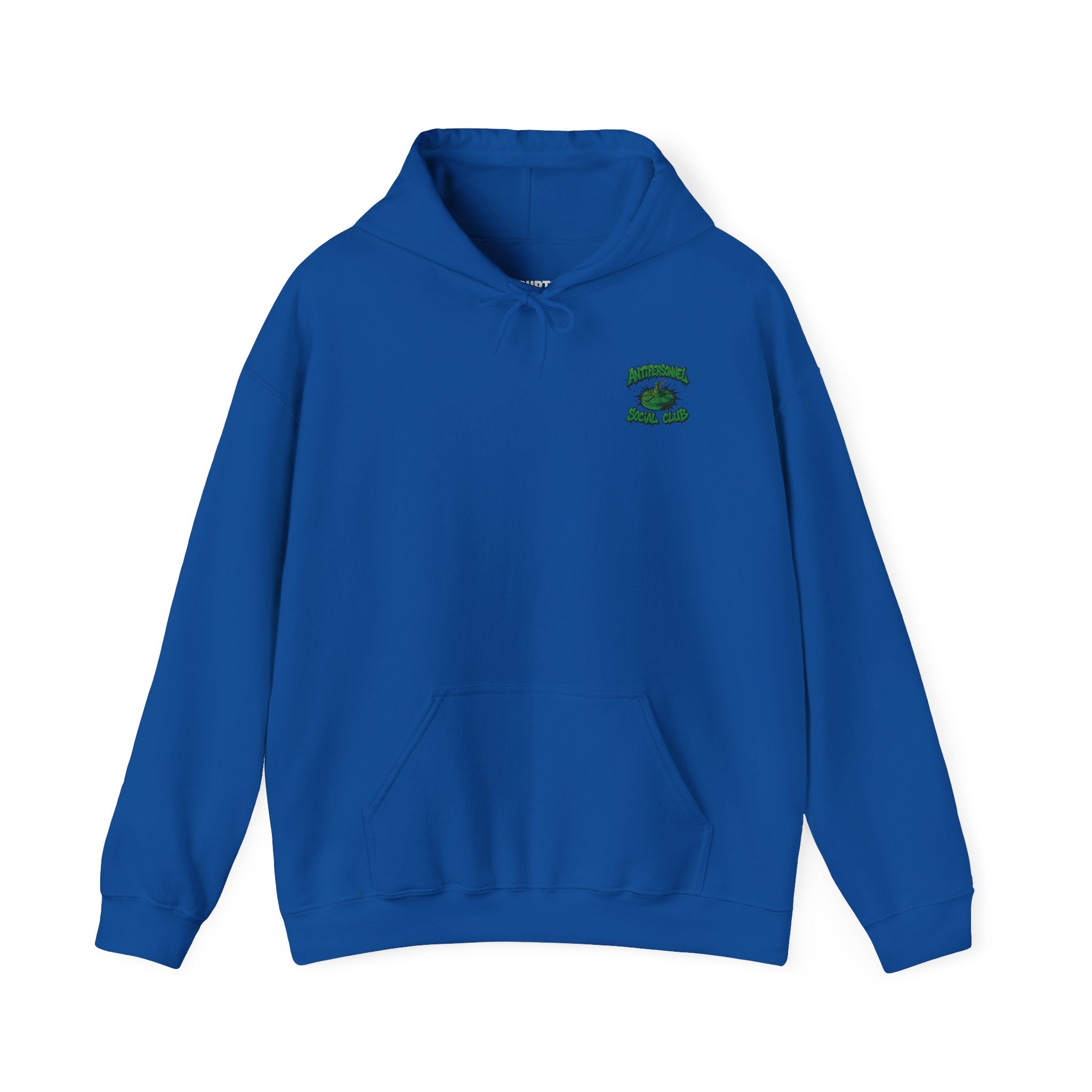Disruptor Supply Co. Anti - Personnel Social Club Hoodie — Green Graphic Landmine Pullover - Disruptor Supply Co.