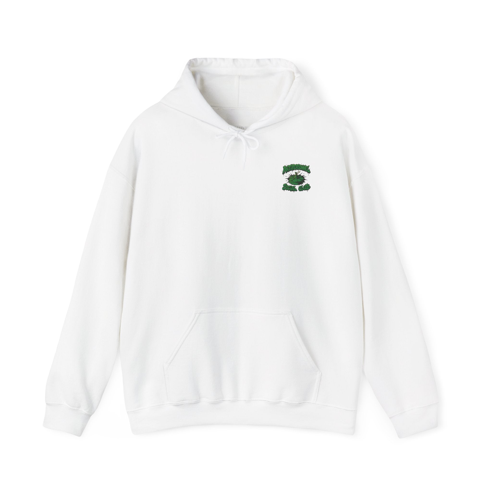 Disruptor Supply Co. Anti - Personnel Social Club Hoodie — Green Graphic Landmine Pullover - Disruptor Supply Co.