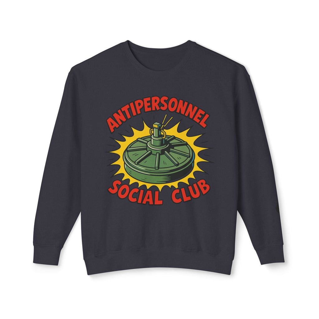 Disruptor Supply Co. Antipersonnel Social Club Crewneck Sweatshirt — Retro Mine Graphic Pullover - Disruptor Supply Co.