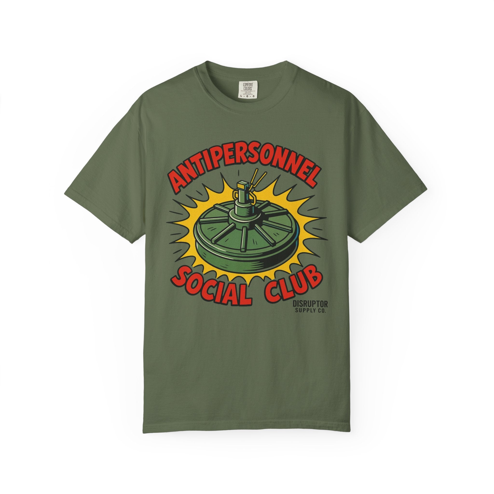Disruptor Supply Co. Antipersonnel Social Club T‑Shirt — Graphic Mine Design, Military Streetwear - Disruptor Supply Co.