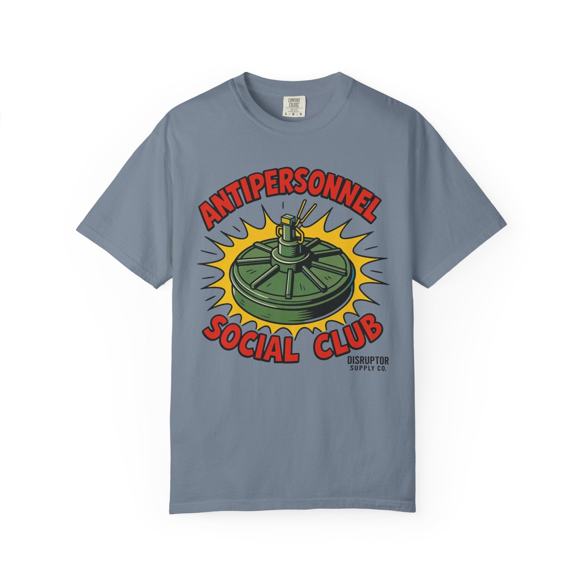 Disruptor Supply Co. Antipersonnel Social Club T‑Shirt — Graphic Mine Design, Military Streetwear - Disruptor Supply Co.