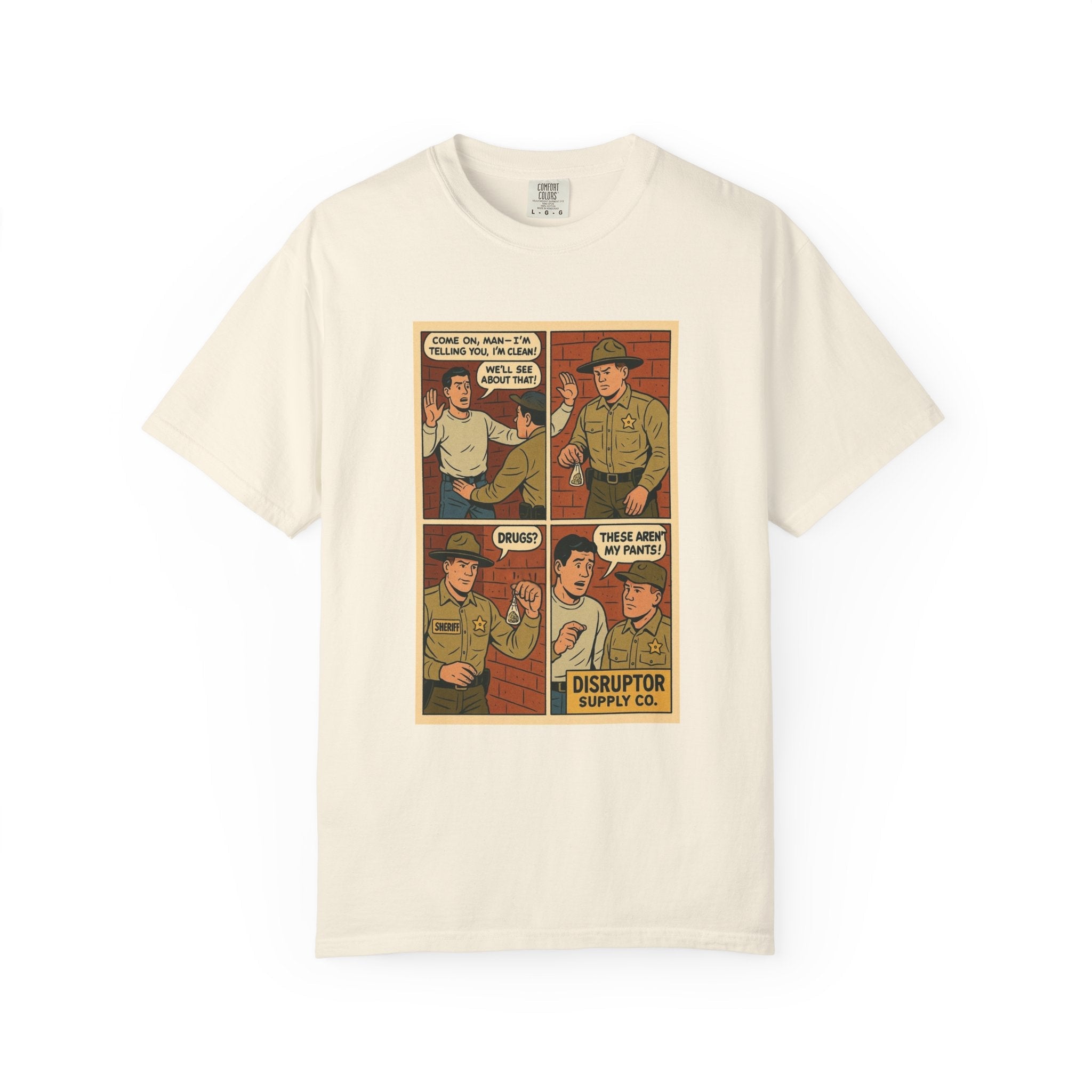 Disruptor Supply Co Comic Panel Tee — Vintage "Not My Pants"T-Shirt - Disruptor Supply Co.