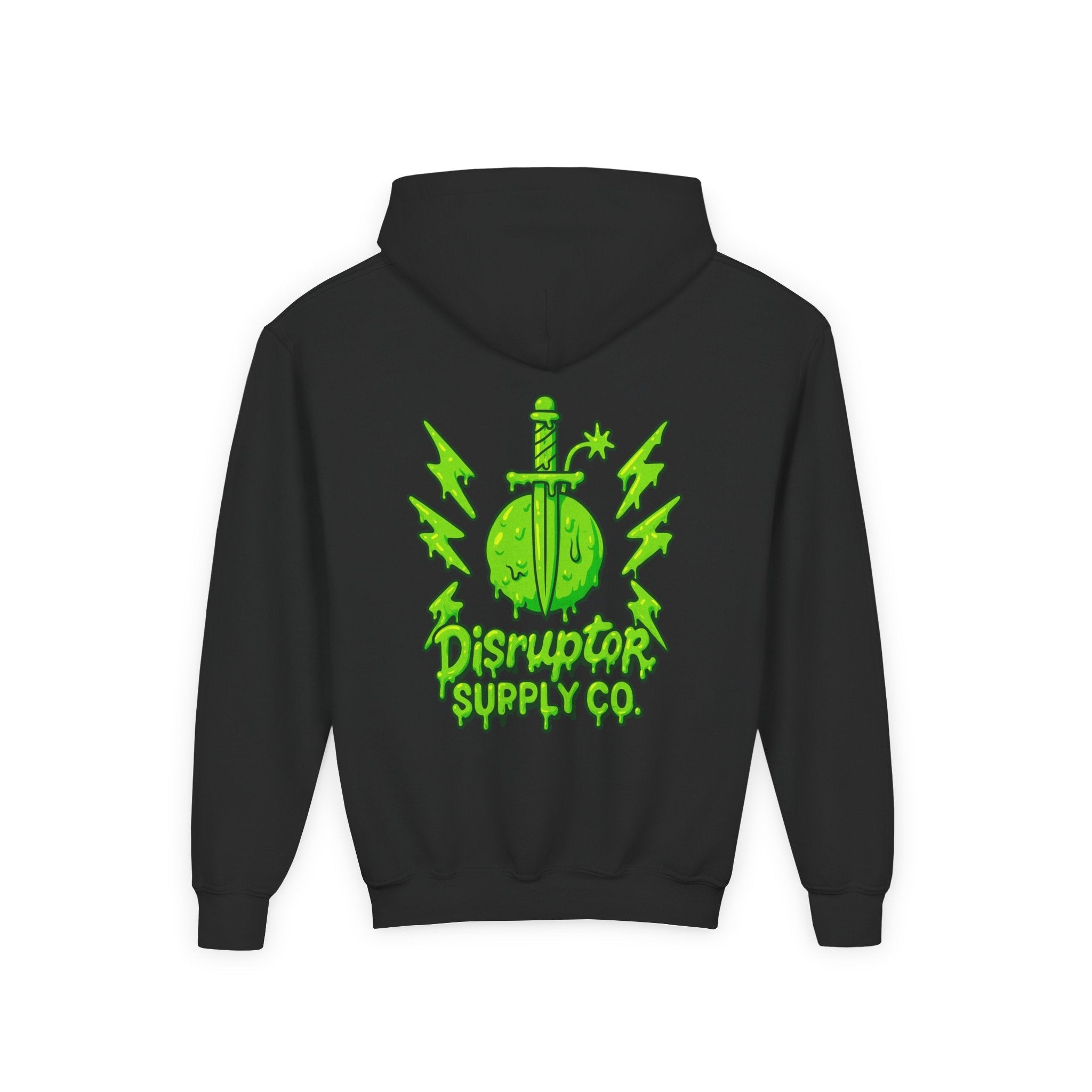 Disruptor Supply Co. Youth Slime Hoodie — "Disruptor Supply Co." Neon Green Graphic Hoodie - Disruptor Supply Co.